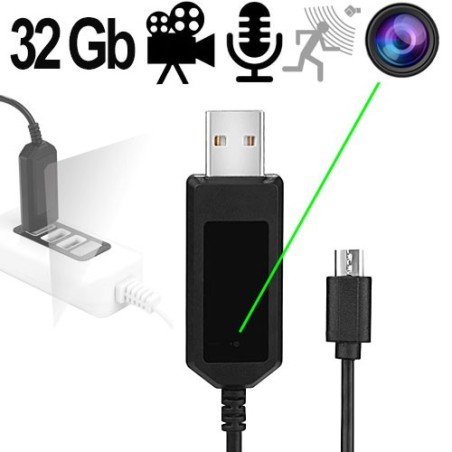 HD SpyCam im Handy-Ladekabel, 32 GB - Videoüberwachung - Bild 1