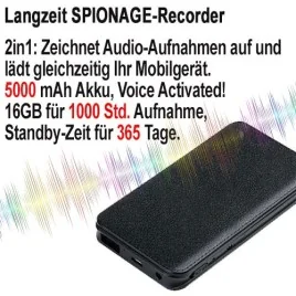 Langzeit SPY-Recorder,5000 mAh, 16GB