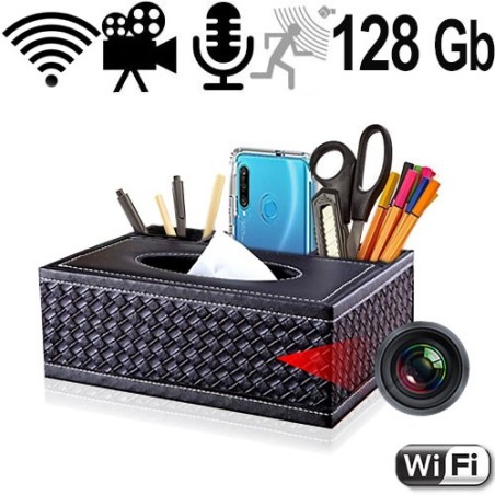 Wifi SpyCam in Schreibtisch Organizer-Kosmetiktücherbox - Videoüberwachung - Bild 1