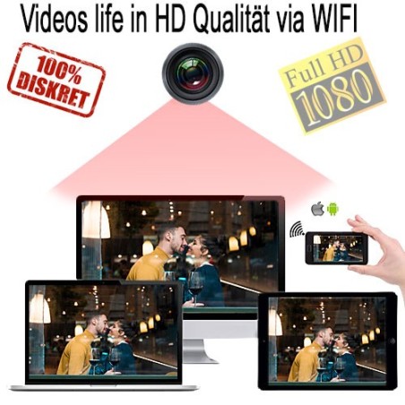 IP-HD-SpyCam in Gürteltasche, 128 Gb