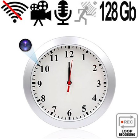 Full-HD Spy-Cam getarnt in Wanduhr, 128 GB - Videoüberwachung - Bild 1