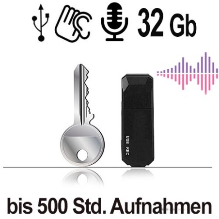 USB-Audiorecorder, 32GB - Abhör-Recorder - Bild 1