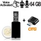 USB VoiceRecorder, 64GB, bis 752 Std., VAS, OTG
