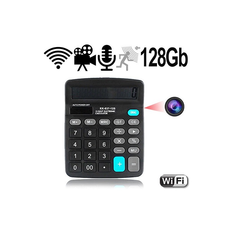 WIFI Full-HD SpyCam in Taschenrechner, 128 Gb