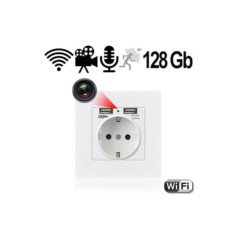IP-HD-Spycam in Wandsteckdose, 2xUSB IP-HD-Spycam in Wandsteckdose, 2xUSB