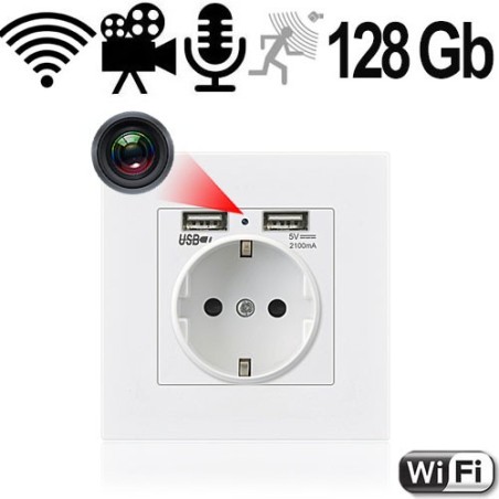 IP-HD-Spycam in Wandsteckdose, 2xUSB - Videoüberwachung - Bild 1