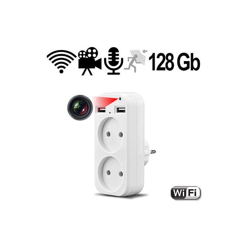 IP-HD-Spycam in Steckdosenadapter, 2xUSB IP-HD-Spycam in Steckdosenadapter, 2xUSB