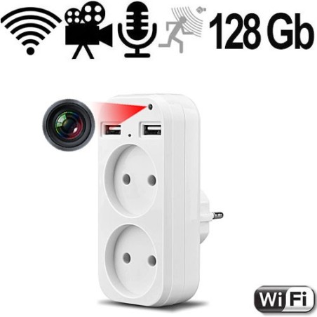 IP-HD-Spycam in Steckdosenadapter, 2xUSB - Videoüberwachung - Bild 1